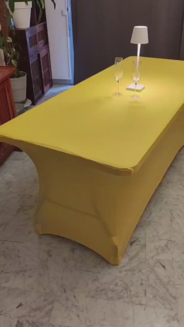 nappe extensible spandex elasthanne evenementiel jaune