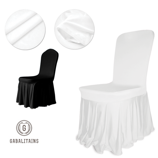 HOUSSE CHAISE SPANDEX JUPE WHITE (x4) Gabalitains