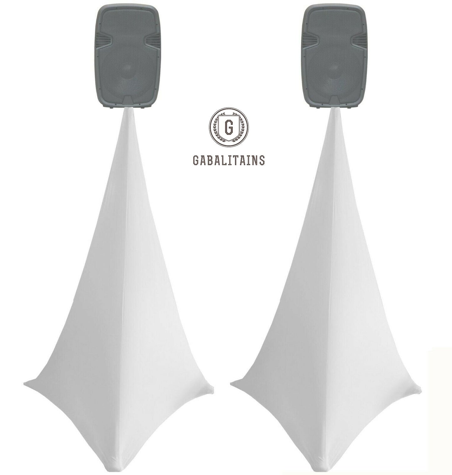 HOUSSE TREPIED ENCEINTE SPANDEX 140x75cm PAIRE BLANC