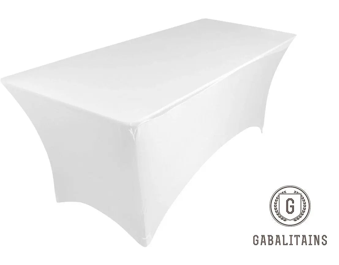 HOUSSE NAPPE RECTANGULAIRE SPANDEX 6ft 183x75x75cm blanc