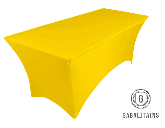 HOUSSE NAPPE RECTANGULAIRE SPANDEX 6ft 183x75x75cm JAUNE