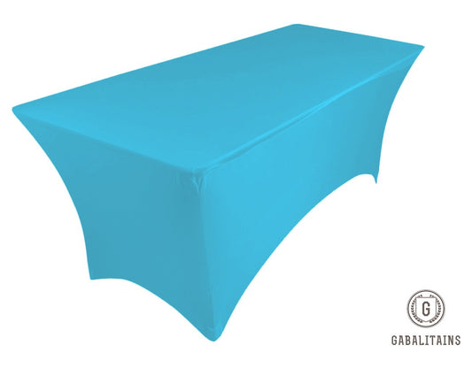 NAPPE DE TABLE RECTANGULAIRE EXTENSIBLE BLEU CLAIR