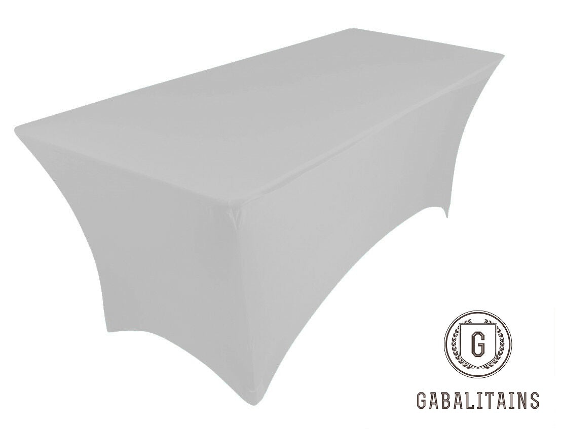 nappe rectangle spandex lycra gris argent 6ft