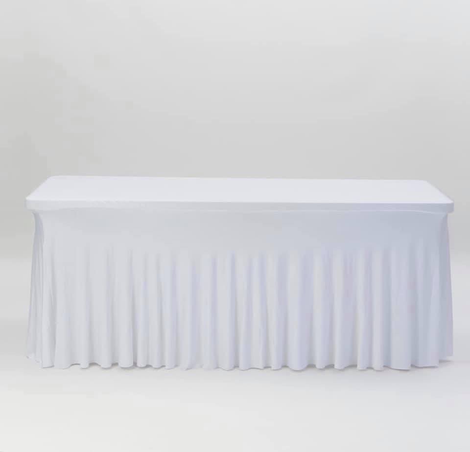 NAPPE RECTANGULAIRE JUPONNAGE PLISSE BLANC Gabalitains