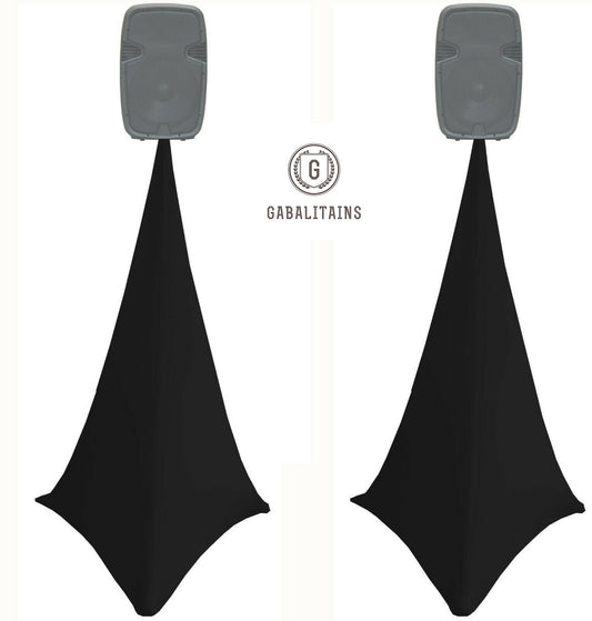 HOUSSE TREPIED ENCEINTE SPANDEX 140x75cm PAIRE NOIR