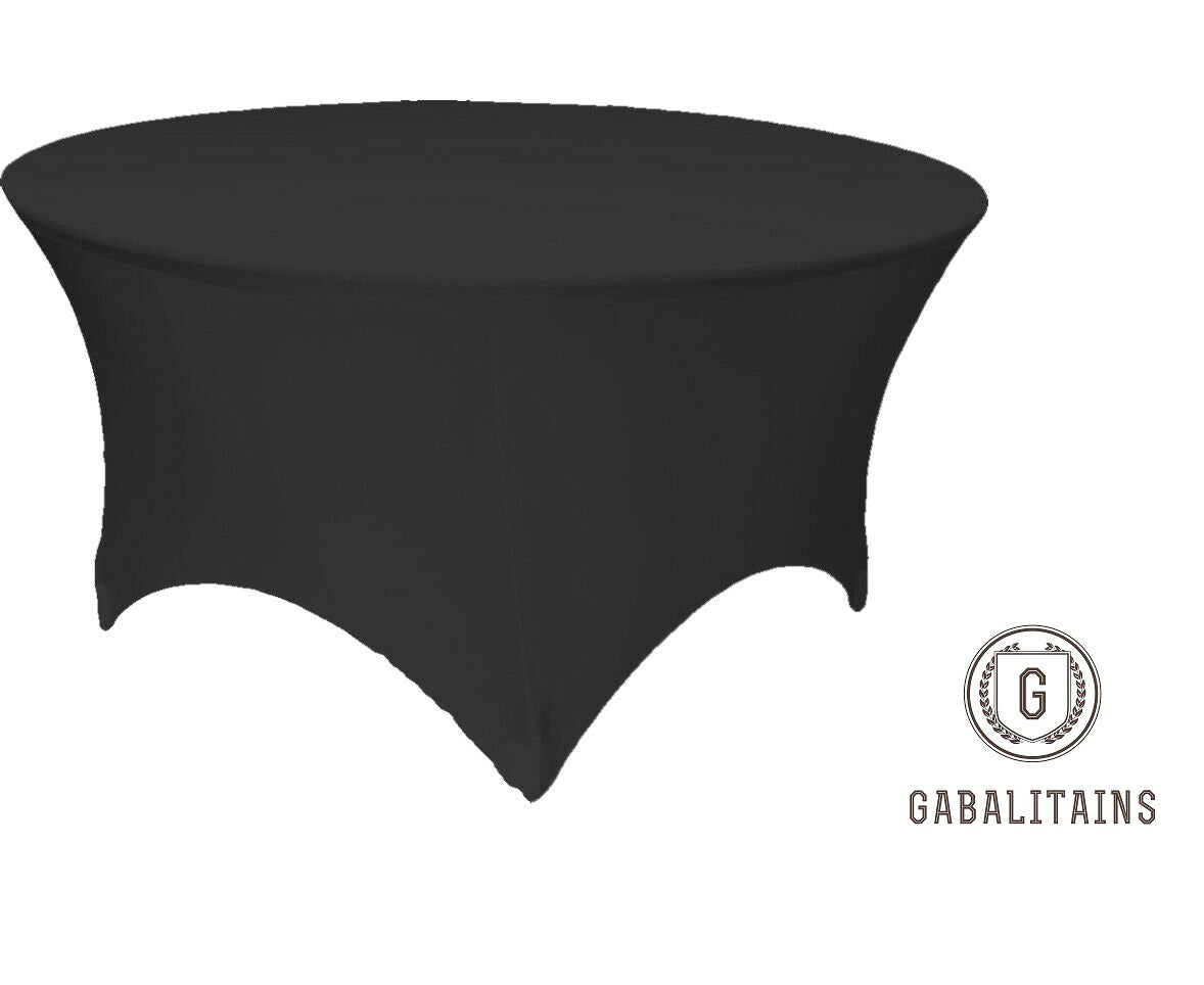 HOUSSE NAPPE RONDE NOIR LYCRA SPANDEX 6ft 