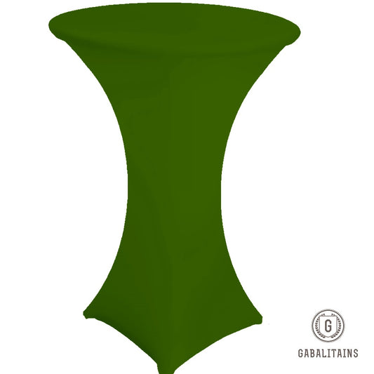 NAPPE HOUSSE TABLE RONDE SPANDEX STRETCH COCKTAIL MANGE DEBOUT VERT